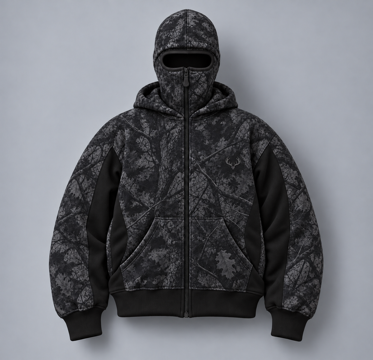 Shadow camouflage integrated balaclava hunting hoodie